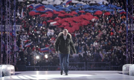 Russian president Vladimir Putin at a concert.