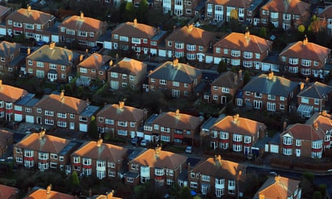 An aerial view of houses in the UK
