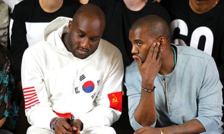Virgil Abloh with Kanye West during New York fashion week in 2013.