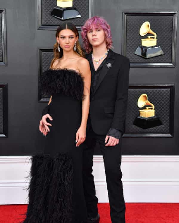Howard with his girlfriend Katarina Deme at the Grammy Awards in April.
