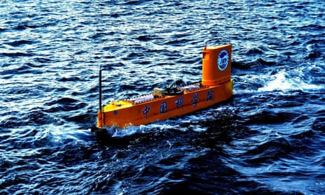 An unmanned semi-submersible vehicle (USSV) developed by Chinese Academy of Sciences.