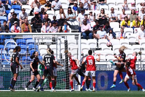 OL Lyonnes' Lindsey Heaps scores a goal that was later disallowed.