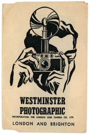 A linocut print of a man directing his camera at the viewer