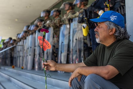 a man with a flower