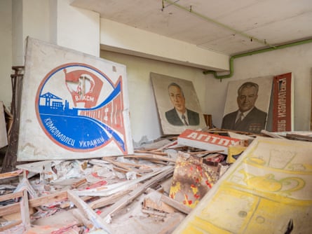 Political party posters in the cultural centre in Pripyat.