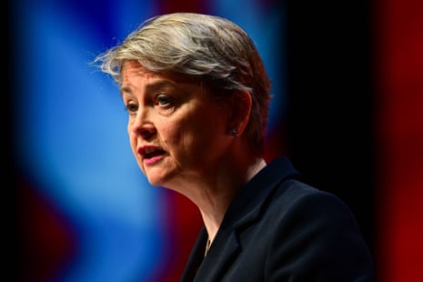 Yvette Cooper speaking at the Labour conference this morning.