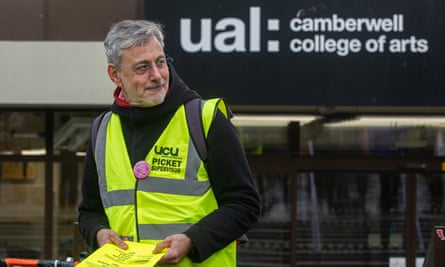 Picket line at Camberwell College of Arts, London