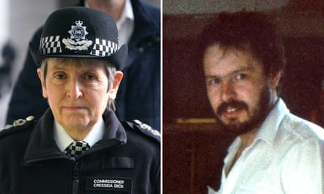 The former Metropolitan police commissioner Dame Cressida Dick, left, and the private detective Daniel Morgan, who was killed in 1987.