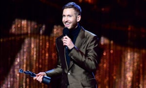 Brit Awards 2019 - Show - LondonCalvin Harris accepts the award for British producer of the year.
