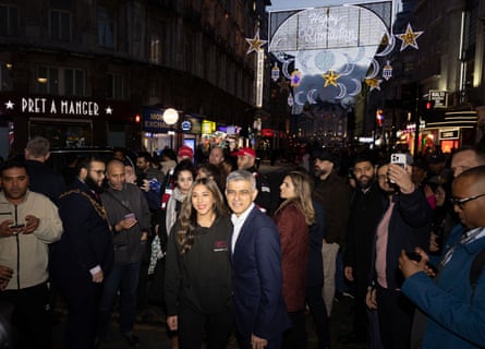 The mayor of London Sadiq Khan switches on the Ramadan Lights.