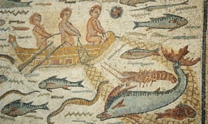 A Roman mosaic with fishing scene, found in Hippolytus House in greater Madrid, Spain. Photograph: Alberto Paredes/Alamy Stock Photo