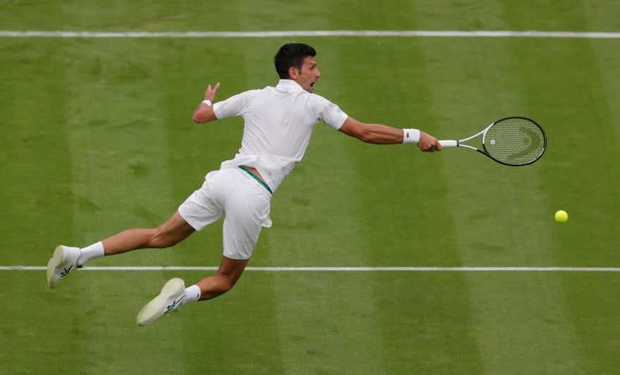 Tom Jenkins’ best shots of Wimbledon 2022 – in pictures | Wimbledon 2022 30 Novak Djokovic dives across Centre Court during his first round victory over Soonwoo Kwon.