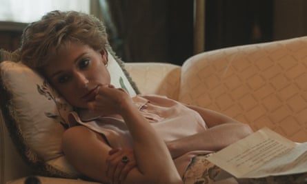Public outpouring of grief … Elizabeth Debicki as Diana, Princess of Wales in the Crown.