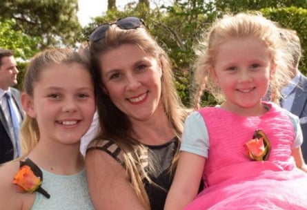 Rebecca Wilkie with daughters Caytlyn, 14, and Emily, 8.