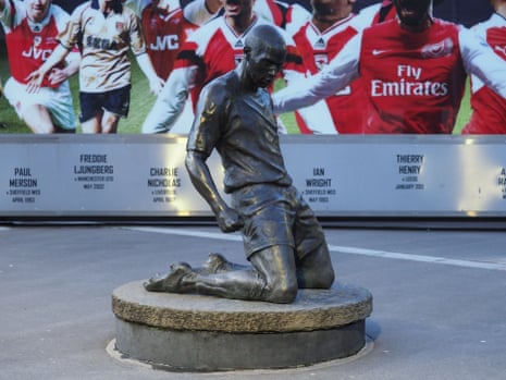 The statue of Thierry Henry outside Arsenal’s home in north London.
