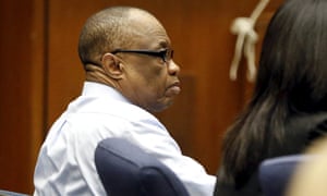 Lonnie Franklin Jr, dubbed the Grim Sleeper, sits in court during opening statements in his murder trial in Los Angeles.