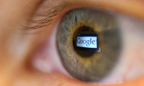 Google logo appears reflected in an eye