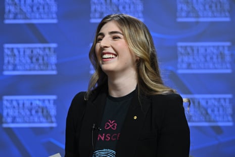 Georgie Stone speaks at the National Press Club in Canberra