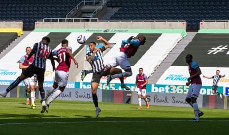 Joe Willock (left) heads in Newcastle’s winner, shortly after the Arsenal loanee came off the bench.