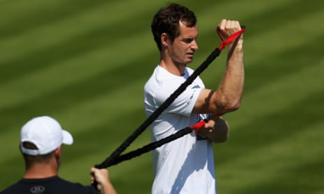 Andy Murray, pictured preparing for Queen’s, has said he may not have long left to compete for more major titles. 