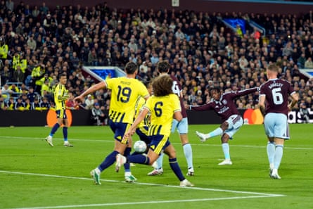 Johan Manzambi scores his deflected goal for the opener