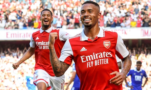 Gabriel Jesus Brace Helps Arsenal Outgun Leicester In Six Goal Thriller Premier League The Guardian Gabriel Jesus Brace Helps Arsenal Outgun Leicester In Six Goal Thriller Premier League The Guardian