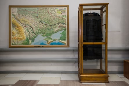 An installation by Mykhailo Alekseenko that features a fur coat that belonged to the artist’s grandmother.
