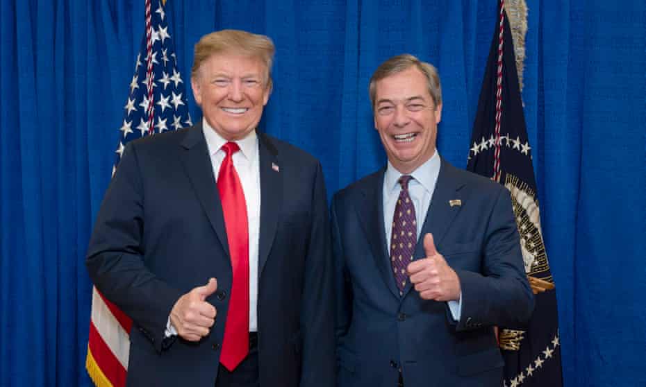 President Donald Trump with Nigel Farage. 