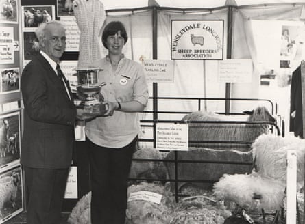 Agnes Winter being awarded for the best breed stand at the Royal Bath and West Show, early 1980s