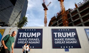 Pro-Trump signs in Tel Aviv.
