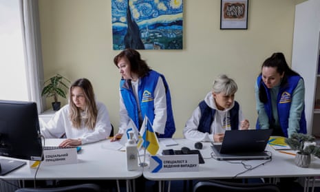 A survivor relief centre in Dnipro, Ukraine, on 10 May 2023.
