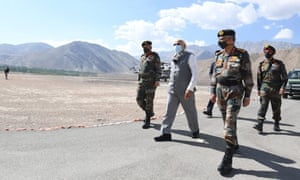 Narendra Modi visits Ladakh.