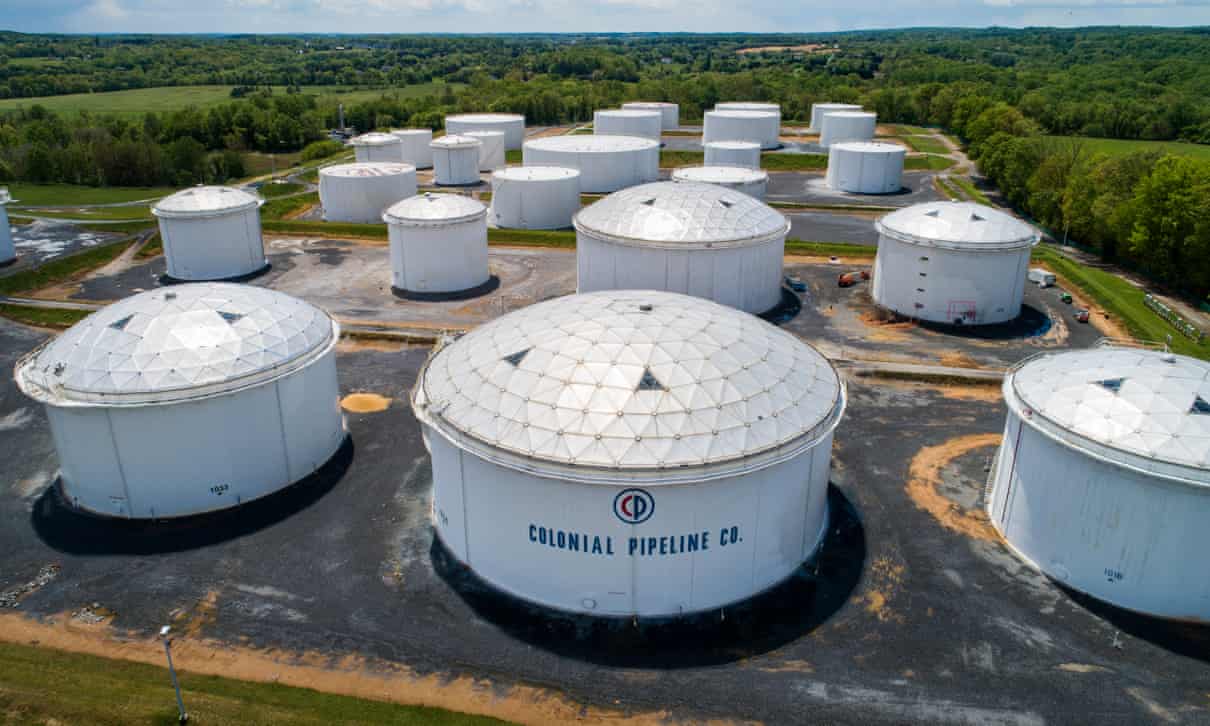 Fuel tanks at a Colonial Pipeline breakout station in Woodbine, Maryland, on 8 May. US, Biden, Russia, US pipeline hack,Putin, pipeline, Harbouchanews