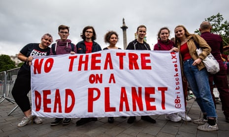 Extinction Rebellion XR activists disrupt the Royal Opera House BP Big Screen’s Romeo and Juliet event in Trafalgar Square.