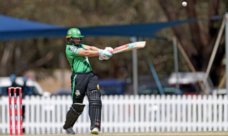 Alice Capsey of the Stars bats during the Women's Big Bash League (WBBL) cricket match between the Melbourne Stars and the Adelaide Strikers at Lilac Hill in Pert