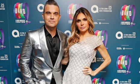 Robbie Williams with his wife, Ayda Field, in 2018.