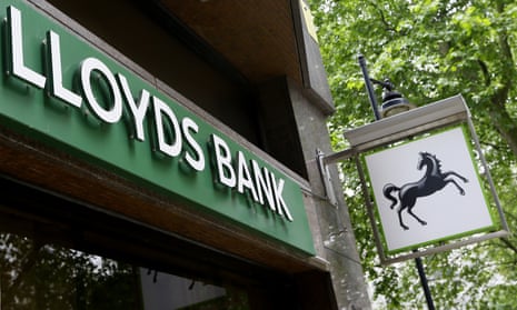 Lloyds Bank logo at a branch in London
