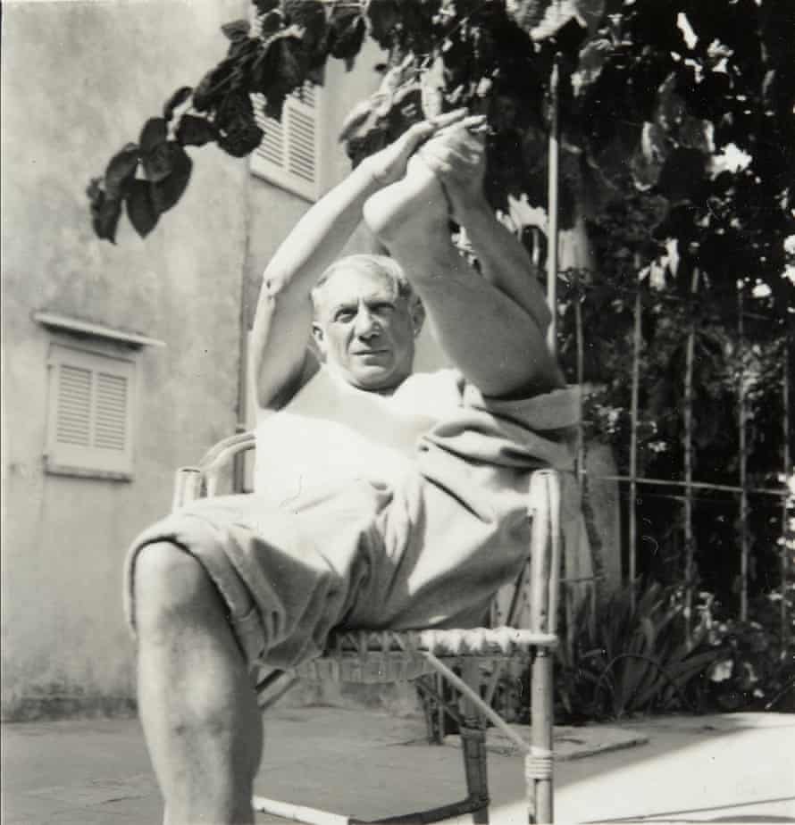 Picasso in an intimate shot by his lover Dora Maar.