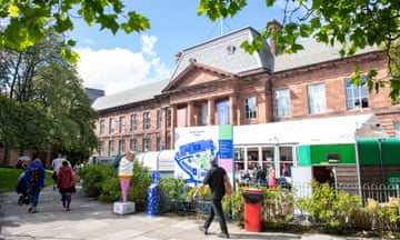 View of the gardens during the first day of the 2023 Edinburgh International Book Festival