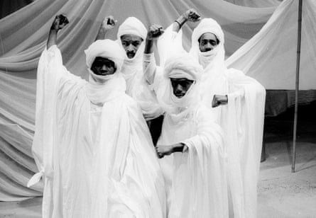 A scene from O Babylon! at the Riverside Studios, London, in 1988.