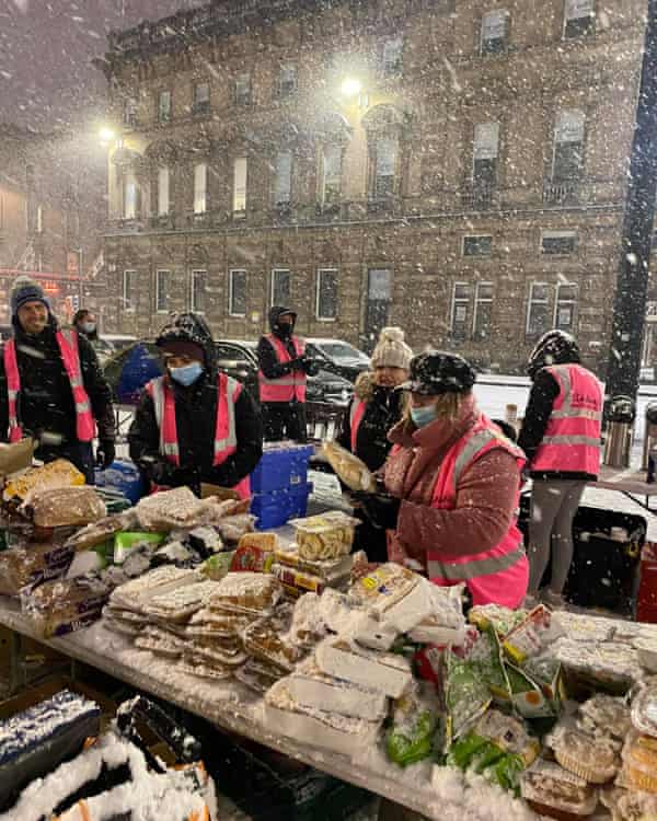 A food bank support station in Glasgow.