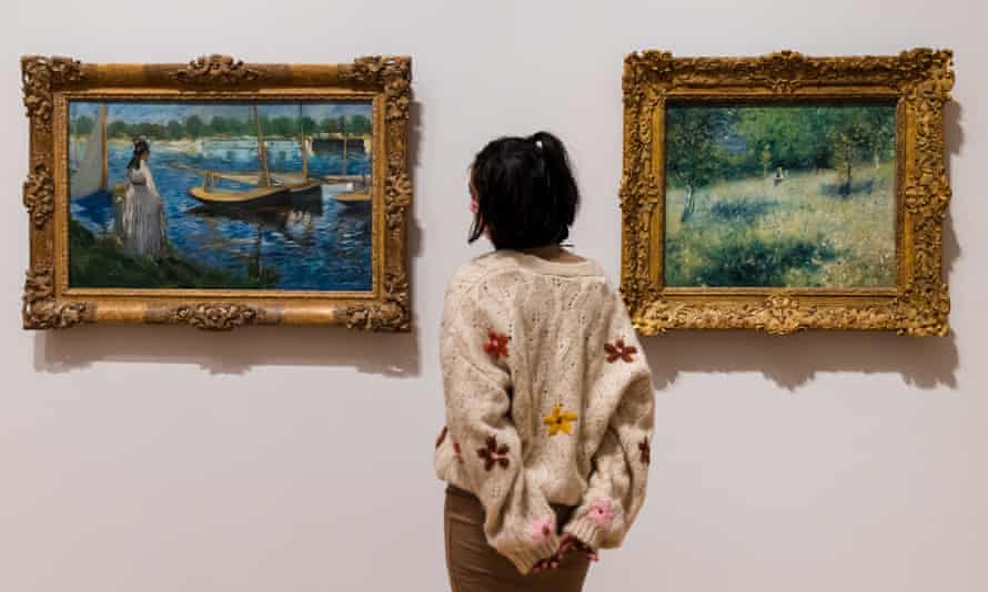 On the left, Banks of the Seine by Edouard Manet in Argenteuil; And, right, Renoir's spring in Chateau.