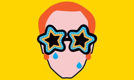 an illustration of elton john's head from the 1970s complete with star sunglasses