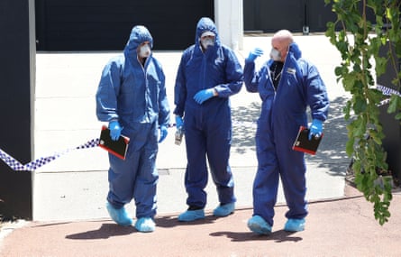 Police forensic crews at the scene in Mosman Park