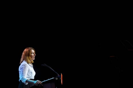 Louise Haigh giving her speech to the TUC conference.