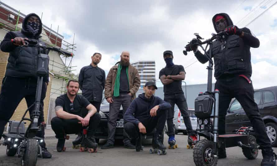 Uncharacteristic scorn ... Ogmios pictured with the ‘scooterboys’.