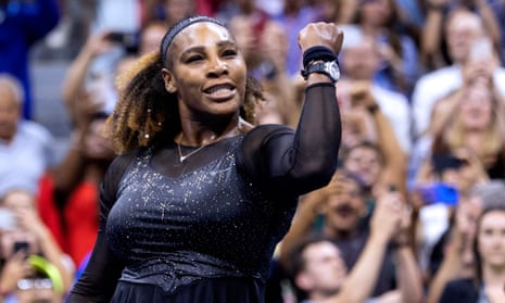 Serena Williams celebrates her win against Estonia's Anett Kontaveit in the second-round of the US Open