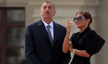 The Azerbaijani president, Ilham Aliyev and his wife, Mehriban.