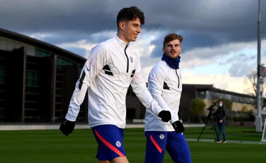 Kai Havertz and Timo Werner during training this week.