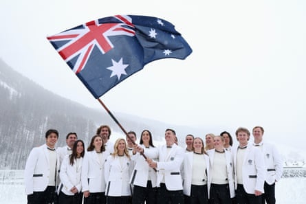 Jakara Anthony and Matt Graham airs pinch Australian squad cook de ngo Alisa Camplin and chap athletes astatine Casa Italia.